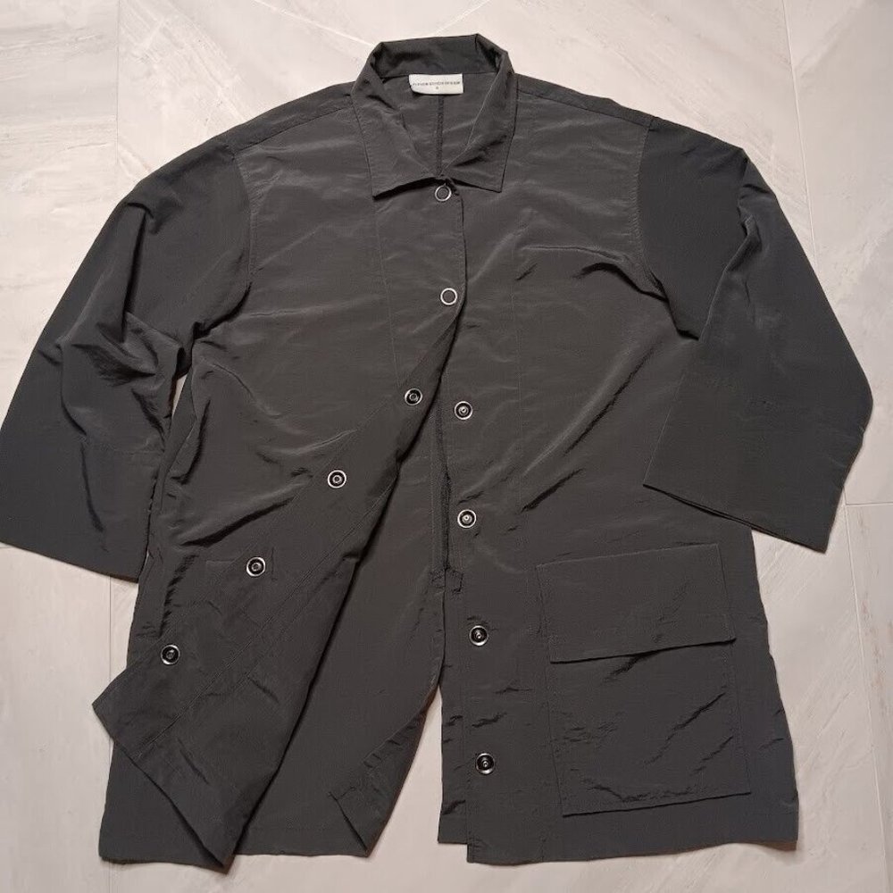 Eleven Stitch Design Shacket Gray Dark Women's SMALL Button Up Outerwear Jacket